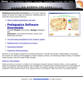 Screenshot for Modeling Across the Curriculum (MAC)