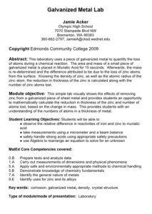 Screenshot for Galvanized Sheet Metal Lab