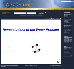 Screenshot for Nanosolutions to the Water Problem