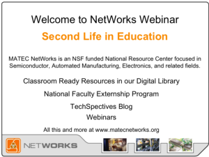 Screenshot for Second Life in Education: Webinar Slides