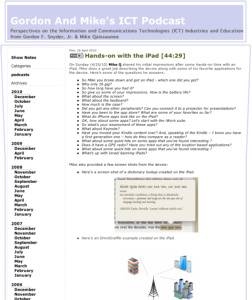 Screenshot for Gordon and Mike's ICT Podcast: Hands-on with the iPad
