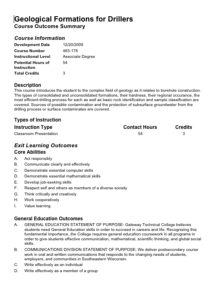 Screenshot for Geological Formations for Drillers Course Outcome Summary