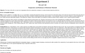 Screenshot for Hot and Cold Experiment: Temperature and Resistance of Electronic Materials