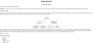 Screenshot for What's the Matter: An Introduction to the Physical Properties of Matter