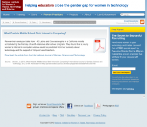 Screenshot for What Predicts Middle School Girls' Interest in Computing?