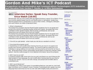 Screenshot for Gordon and Mike's ICT Podcast: Interview Series: Speak Easy Founder, Erica Walch