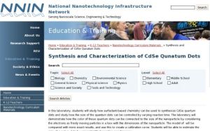 Screenshot for Synthesis and Characterization of CdSe Qunatum Dots