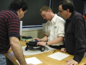 In a WGBH video Robert Chaney, award-winning Sinclair Community College math professor, (on the right) teaches algebra with the SAM vehicle that he and Fred Thomas developed with ATE grant support.