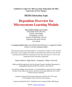 Screenshot for Deposition Overview for Microsystems Learning Module