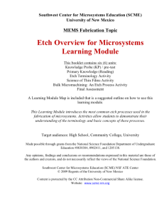 Screenshot for Photolithography Overview for MEMS Learning Module