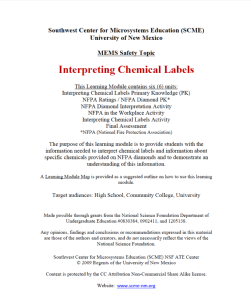 Screenshot for Chemical Labels - NPFA Learning Module