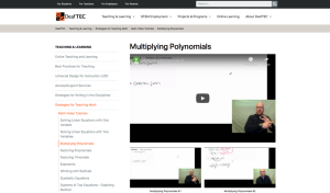 Screenshot for Math Videos Captioned and Signed in ASL: Multiplying Polynomials