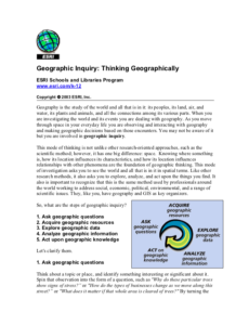 Screenshot for Geographic Inquiry: Thinking Geographically