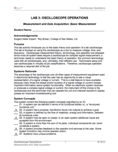 Screenshot for DC/AC Circuits Student Guide: Agilent U3000 Oscilloscope Lab Activity Part 3