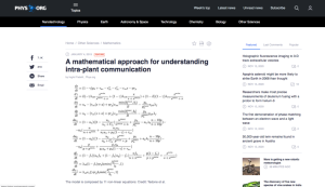 Screenshot for A Mathematical Approach For Understanding Intra-plant Communication