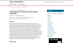 Screenshot for A Biomimetic 2D Transistor for Audiomorphic Computing