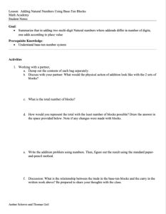 Screenshot for Addition of Natural Numbers (Lesson 2 of 18)