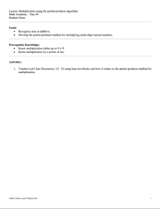 Screenshot for Partial Products Algorithm for Multiplication (Lesson 6 of 18)