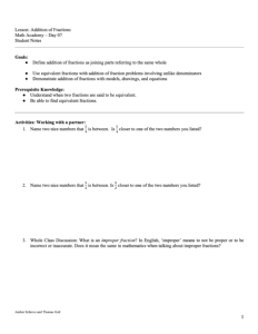 Screenshot for Addition of Fractions (Lesson 10 of 18)