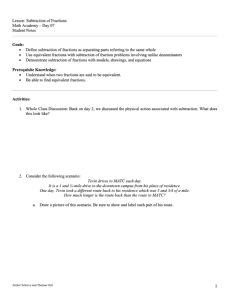 Screenshot for Subtraction of Fractions (Lesson 11 of 18)