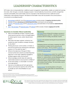 Screenshot for ATE Epilogue Resource Sheet: Leadership Characteristics