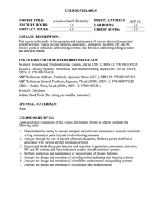 Screenshot for AVT 105 - Avionics Aircraft Electricity Syllabus