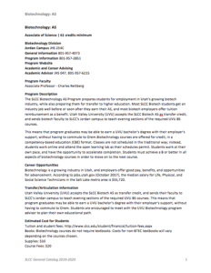 Screenshot for Biotechnology Program Curriculum Outlines