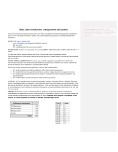 Screenshot for BTEC 1300: Introduction to Regulations and Quality