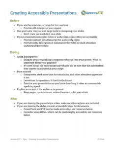 Screenshot for Creating Accessible Presentations: Before, During, and After