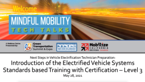 Screenshot for Introduction of the Electrified Vehicle Systems Standards based Training with Certification – Level 3