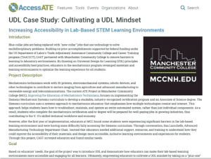 Screenshot for UDL Case Study: Cultivating a UDL Mindset