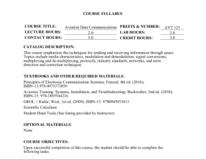 Screenshot for AVT 125 - Avionics Data Communication Syllabus