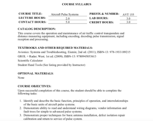 Screenshot for AVT 155 - Aircraft Pulse Systems Syllabus