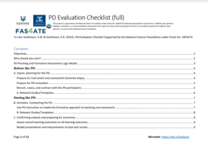 Screenshot for PD Evaluation Checklist