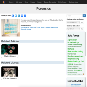 Screenshot for Biotech Careers: Forensics