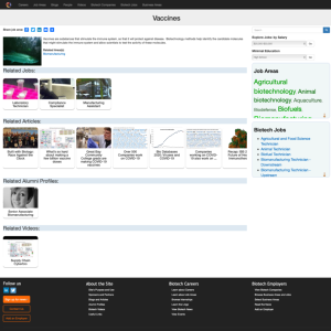 Screenshot for Biotech Careers: Vaccines