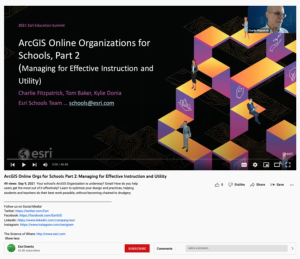 Screenshot for ArcGIS Online Orgs for Schools Part 2: Managing for Effective Instruction and Utility