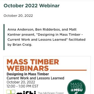 Screenshot for Designing in Mass Timber: Current Work and Lessons Learned