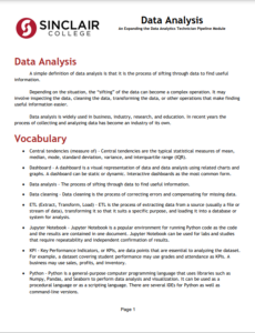 Screenshot for Data Analysis