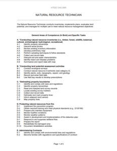 Screenshot for Natural Resource Technician DACUM