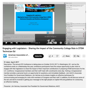 Screenshot for Engaging with Legislators - Sharing the Impact of the Community College Role in STEM Technician Ed