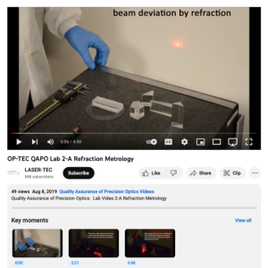 Screenshot for Quality Assurance of Precision Optics: Refraction Metrology