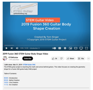 Screenshot for 2019 Fusion 360 STEM Guitar Body Shape Video