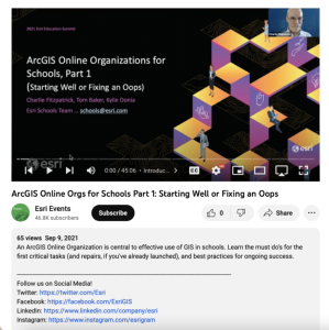 Screenshot for ArcGIS Online Orgs for Schools Part 1: Starting Well or Fixing an Oops