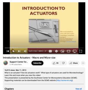 Screenshot for Introduction to Actuators - Macro and Micro-size