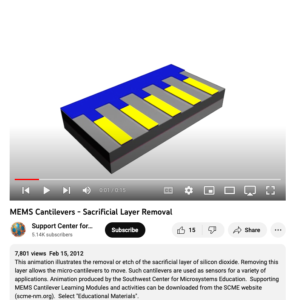 Screenshot for MEMS Cantilevers - Sacrificial Layer Removal