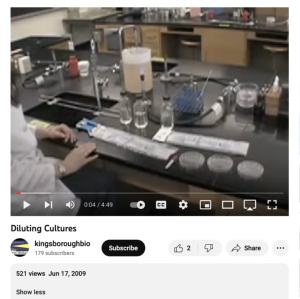 Screenshot for Diluting Bacterial Cultures