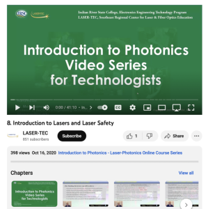 Screenshot for Introduction to Laser and Laser Safety (Video 8 of 8)