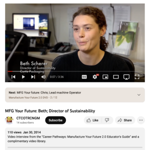 Screenshot for MFG Your Future: Beth; Director of Sustainability