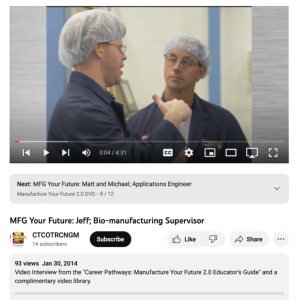 Screenshot for MFG Your Future: Jeff; Bio-manufacturing Supervisor